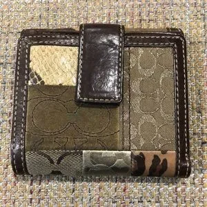 Coach | Bags | Coach Patchwork Bifold Brown Leather Madras